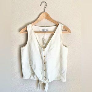 Cream Madewell Button down tank top NWT